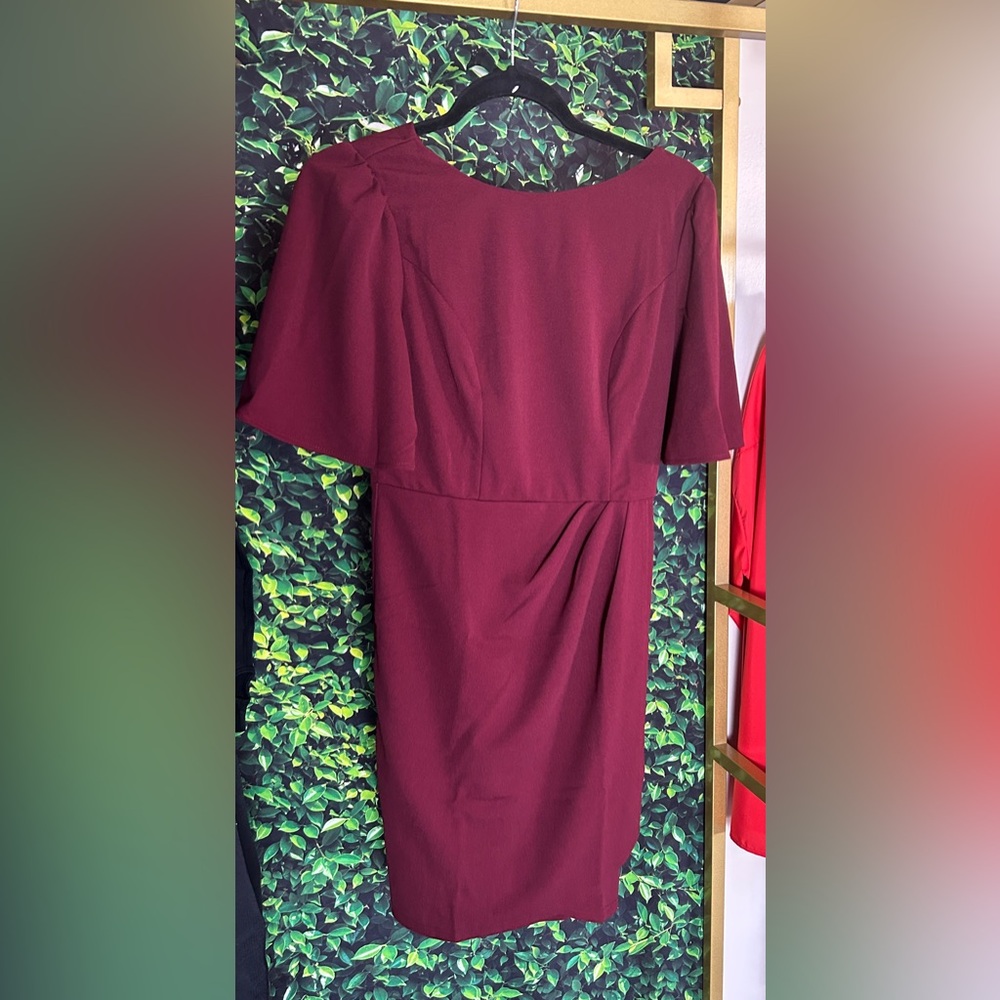 Burgundy midi dress